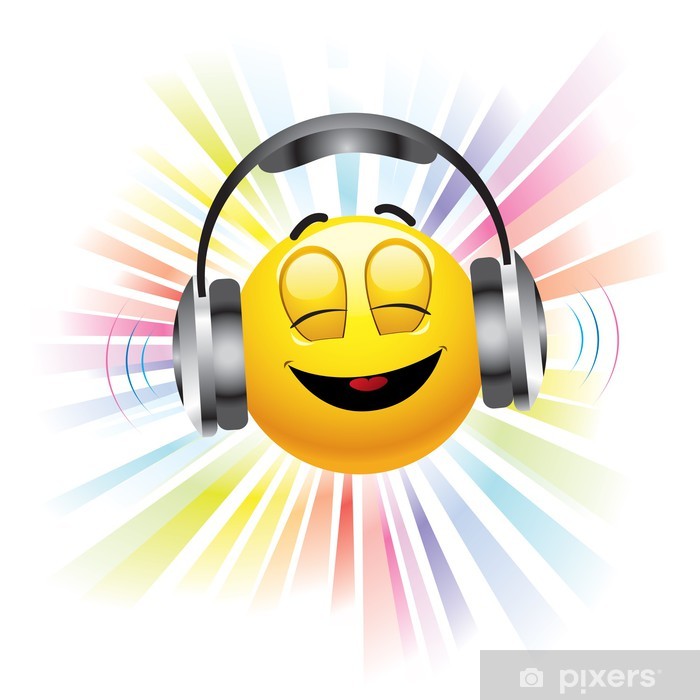 smiling ball listening to music